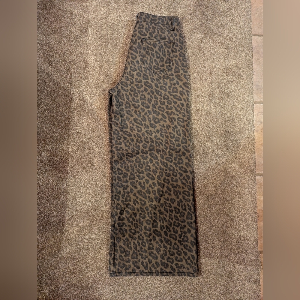 Leopard Print High Rise Women Jeans